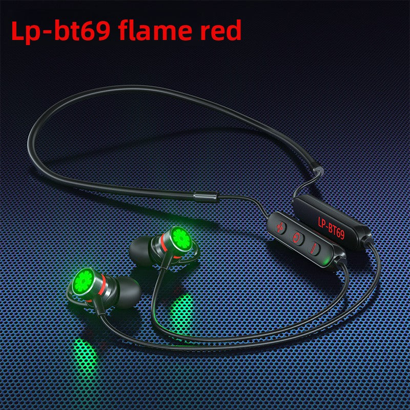 Kipokea sauti cha Bluetooth cha Mnyororo wa Shingo chenye Taa za Rangi za LED – Kwa Michezo na Kucheza PUBG, Muundo wa Sumaku, Ucheleweshaji mdogo.